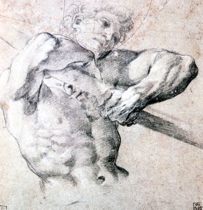 Egy ábra tanulmányozása, c1575-1619 alkotó: Lodovico Carracci