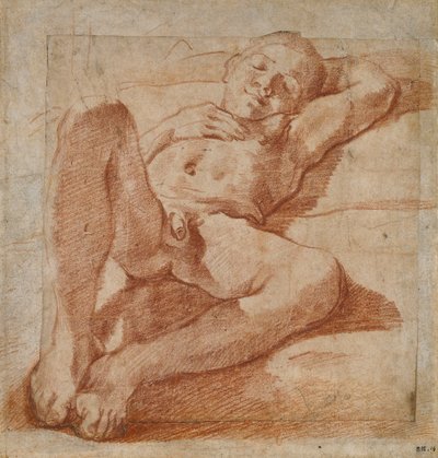Tanulmány egy meztelen fiúról, 1575-1619 alkotó: Lodovico Carracci