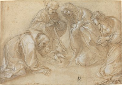 Születés Szent Ferenccel és Ágnessel alkotó: Lodovico Carracci