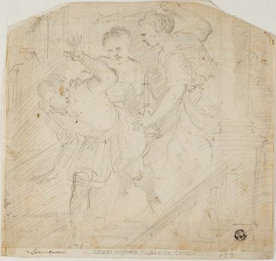 Két nő üldöz egy férfit alkotó: Lodovico Carracci