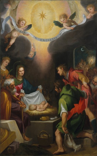 A Pásztorok imádása Alexandriai Szent Katalinnal, 1599. alkotó: Lodovico Cigoli