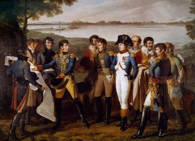 I. Napóleon elrendelte, hogy 1809. május 19-én építsenek hidat a Dunán Ebersdorfban. Henri Gatien Bertrand tábornok (1773-1844) bemutatja a Lobau szigetén áthaladó híd terveit „” Részlet. Ludovico Venuti festménye (1799-1810 között aktív) alkotó: Lodovico Venuti