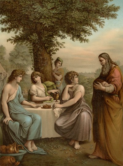 Ábrahám szórakoztatja az angyalokat alkotó: Lodovico after Carracci