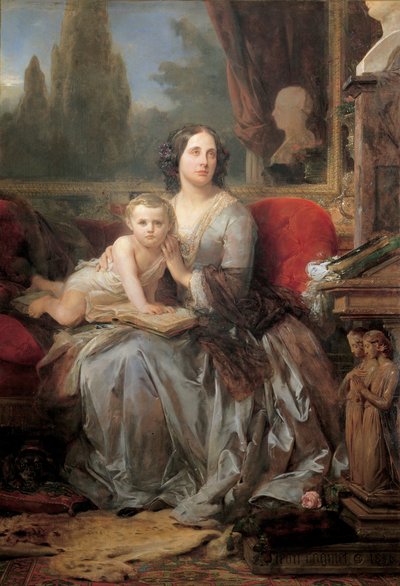 Maria Brignole-Sale, Galliera hercegnője, fiával, Filippóval alkotó: Léon Cogniet
