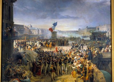 A Pont Neuf-on összegyűlt párizsi nemzeti gárda 1792 szeptemberében a hadseregbe vonult. Leon Cogniet (1794-1880) festménye alkotó: Léon Cogniet