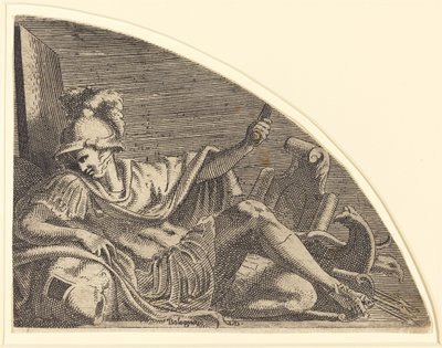 Mars ül a trófeákon alkotó: Léon Davent after Francesco Primaticcio