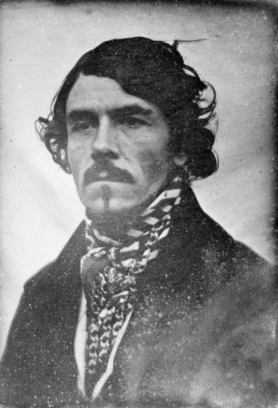 Eugène Delacroix teljes arcképe, fej és váll, 1842 (dagerrotípia) alkotó: Léon Riesener