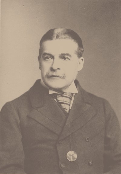 Sir Arthur Sullivan zeneszerző portréja 1842-1900, 1880-as évek. alkotó: London . Photo studio Elliott and