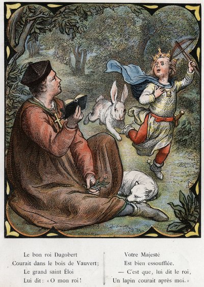Illusztráció: Lorenz Frolich (1820-1908) a „The Good King Dagobert” című népszerű dalhoz. J. Hetzel kiadás.1880 körül. alkotó: Lorens Frolich