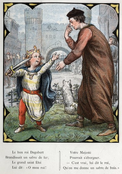 Illusztráció: Lorenz Frolich (1820-1908) a „The Good King Dagobert” című népszerű dalhoz. J. Hetzel kiadás.1880 körül. alkotó: Lorens Frolich