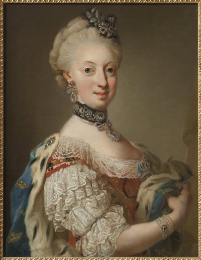 Sophie Madeleine de Danemark, reine de Suede – A dán Sophia Magdalena (1746-1813), svéd királynő portréja, Pasch, Lorenz, az ifjabb (1733-1805). Olajfestmény alkotó: Lorens the Younger Pasch