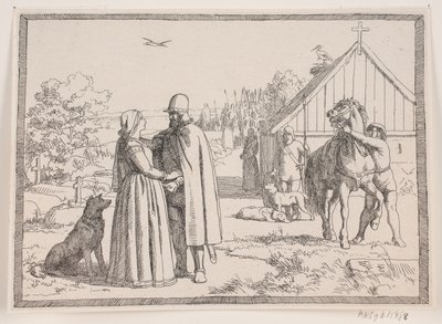 Illusztráció Adam Oehlenschläger „A két templomtorony” című verséhez alkotó: Lorenz Frølich