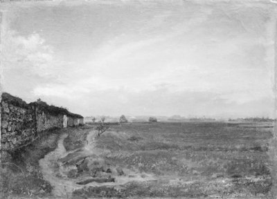 Tájkép (a Barbizon környékén) alkotó: Lorenz Frølich