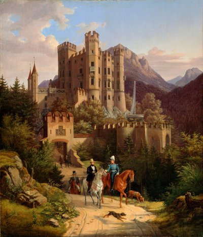 Maximilian trónörökös lovaglás Hohenschwangauban, 1838-1839. alkotó: Lorenzo II Quaglio