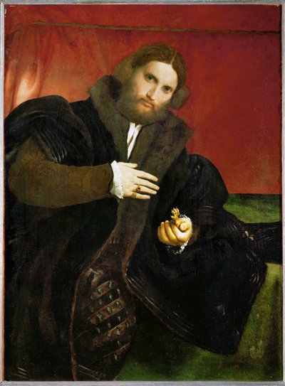 Férfi aranyállatkarommal (olaj, vászon) alkotó: Lorenzo Lotto