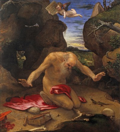 Szent Jeromos - Lotto, Lorenzo (1480-1556) - 1546 - Olaj, vászon - 99x90 - Museo del Prado, Madrid alkotó: Lorenzo Lotto