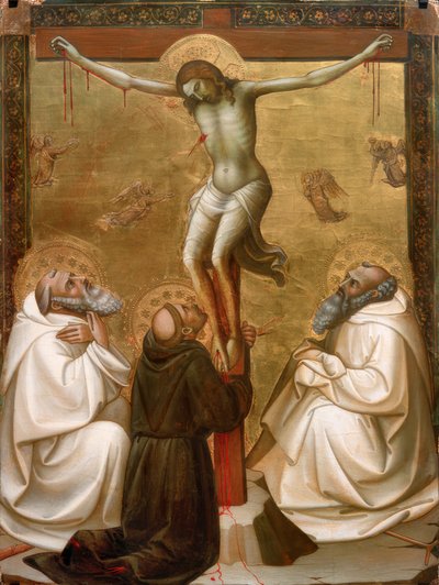 Krisztus a keresztfán Szent Benedekkel, Szent Ferenccel és Szent Romualddal alkotó: Lorenzo Monaco
