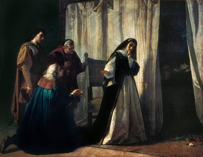 La queen Jeanne Iere dite Jeanne la Folle (Juana la Loca) (1479-1555) Lorenzo VALLES (1830-1910) festménye. Madrid. Prado Múzeum. alkotó: Lorenzo Valles