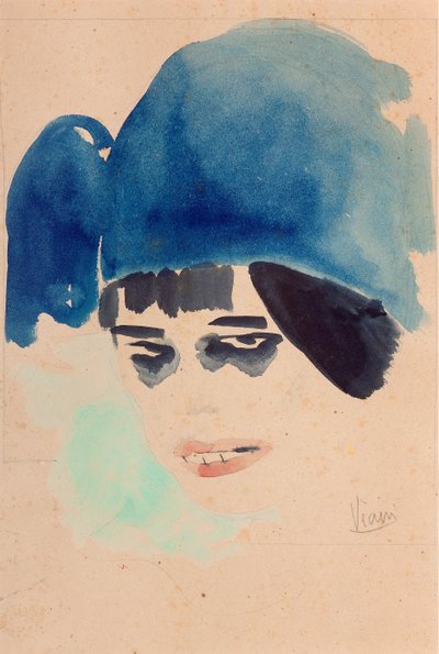 Portré, 1912 körül (akvarell és ceruza papíron) alkotó: Lorenzo Viani