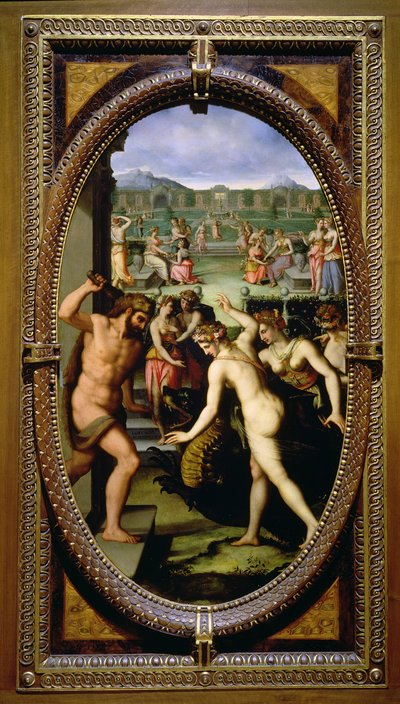 Herkules megöli a Hesperidák sárkányát, 1572 (olaj pala) alkotó: Lorenzo dello Sciorina