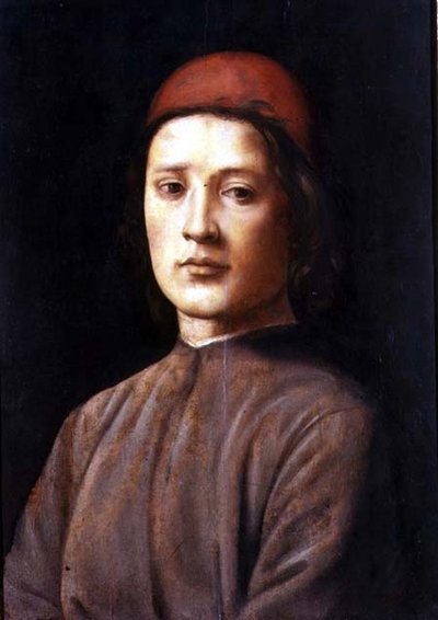 Egy piros sapkás fiatalember portréja (olaj a panelen) alkotó: Lorenzo di Credi