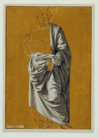 Drapéria-tanulmány Szent Bertalan alakjához ... alkotó: Lorenzo di Credi