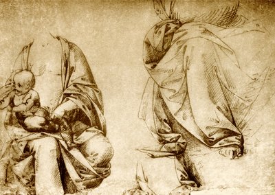 Két ruhatanulmány egy Madonnának alkotó: Lorenzo di Credi