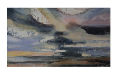 Turner In Translation 2, 2016, olaj és sellak a gesso panelen alkotó: Lou Gibbs