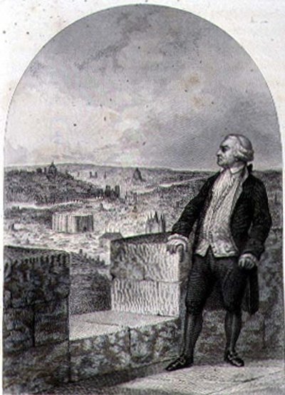 Honore Gabriel Riqueti, Mirabeau grófja (1749-91) Párizs sáncán, Philibert Langlois metszete (metszet) alkotó: Louis (after) Marckl
