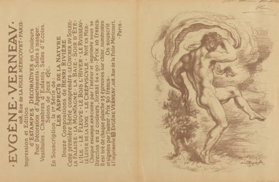 Táncoló akt és reklám Eugène Verneau „Dekoratív nyomataihoz” [verso] alkotó: Louis Anquetin