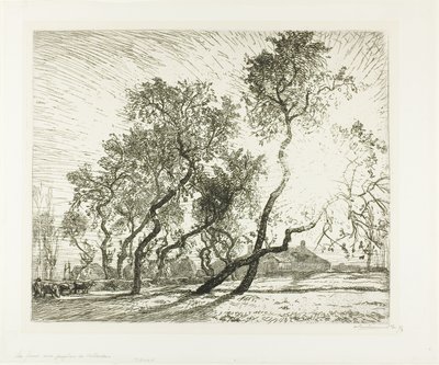 Farm holland nyárfákkal alkotó: Louis Auguste Lepère
