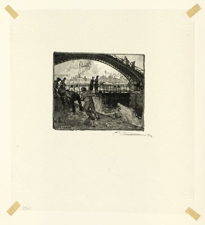 A Saint-Martin csatorna zsilipje, hatodik lemez a Le Long de la Seine et des Boulevards című filmből alkotó: Louis Auguste Lepère