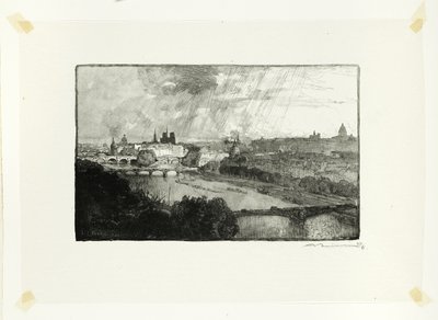 Párizs, a Pavillon de Flore felől nézve, tizenegyedik kép a Le Long de la Seine et des Boulevards-ból alkotó: Louis Auguste Lepère