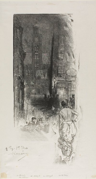 Párizs: a Rue de la Montagne-Ste-Geneviève utca alkotó: Louis Auguste Lepère