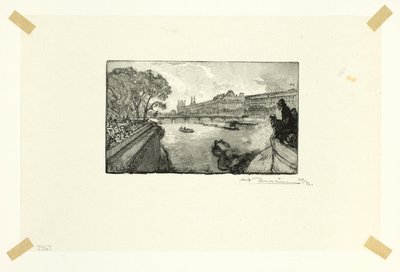 A Louvre, a Pont-Neuf felől nézve, tizenhármas tábla a Le Long de la Seine et des Boulevards-ból alkotó: Louis Auguste Lepère