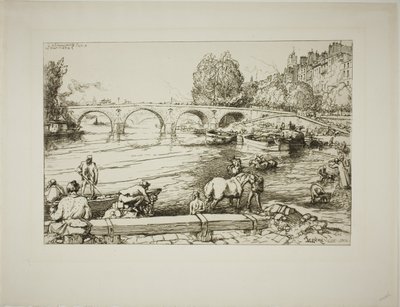 Az itatóhely a Pont Marie-nál alkotó: Louis Auguste Lepère