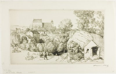 Verdelot látképe alkotó: Louis Auguste Lepère