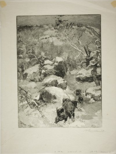 Tél: Cuvier-Châtillon-szikla alkotó: Louis Auguste Lepère