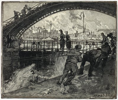 Fadarab a Saint-Martin csatorna zsilipjéhez alkotó: Louis Auguste Lepère