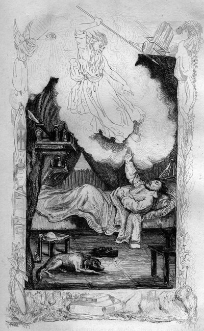 Mivel nem tértél meg, meghalsz... metszet M. de Sainson rajza nyomán Daniel Defoe könyvéhez (De foe) „Robinson Crusoe”” 1837-es francia kiadás. alkotó: Louis Auguste de Sainson