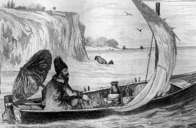 M. de Sainson rajza nyomán a mostani metszet vezetett a Daniel Defoe könyvéhez (De foe) „Robinson Crusoe”” 1837-es francia kiadáshoz. alkotó: Louis Auguste de Sainson