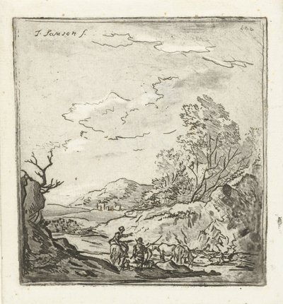 Táj lovas és pásztor alkotó: Louis Bernard Coclers