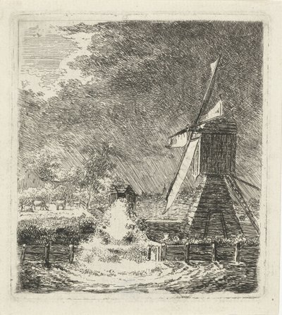 Malom polderes tájon alkotó: Louis Bernard Coclers