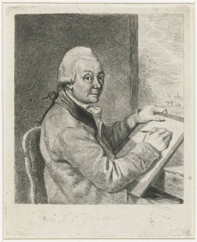 Johannes Janson művész portréja, rajz alkotó: Louis Bernard Coclers