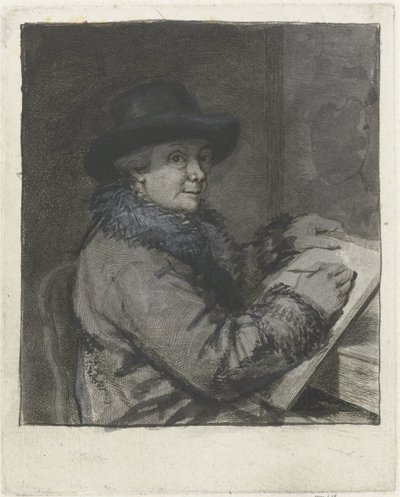Johannes Janson művész portréja, rajz alkotó: Louis Bernard Coclers