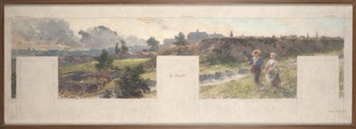 A bagnolet-i városháza vázlata: Bagnolet környékének látképei. L
