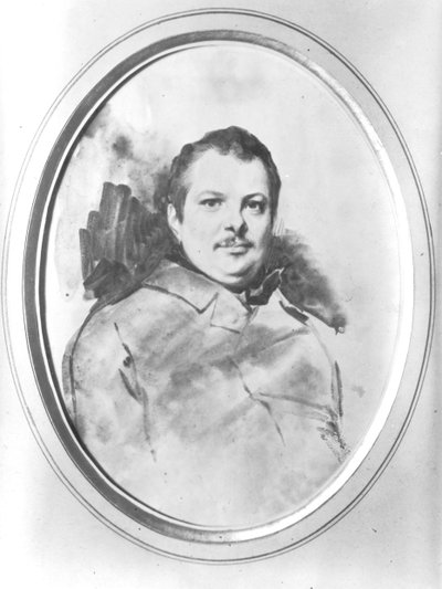Honore de Balzac (1799-1850) portréja 1820 körül (tinta és mosás papíron) alkotó: Louis Boulanger