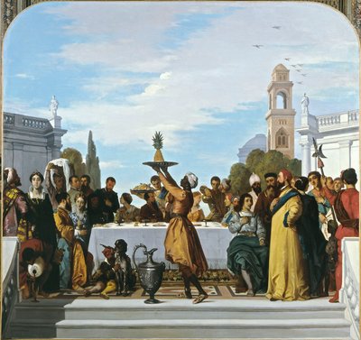 Velencei stílusú lakoma, középső panel alkotó: Louis Boulanger
