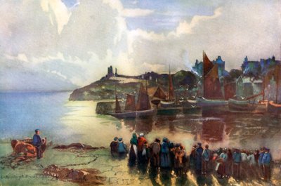 Tenby kastély és kikötő, Pembrokeshire, Wales, 1924-1926 alkotó: Louis Burleigh-Bruhl