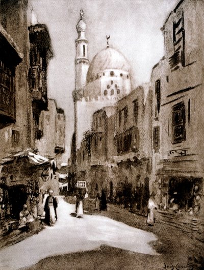 Régi utca napfényben, Kairó, Egyiptom, 1928 alkotó: Louis Cabanes